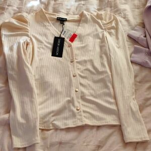 Button Up Sweater with Fancy Buttons